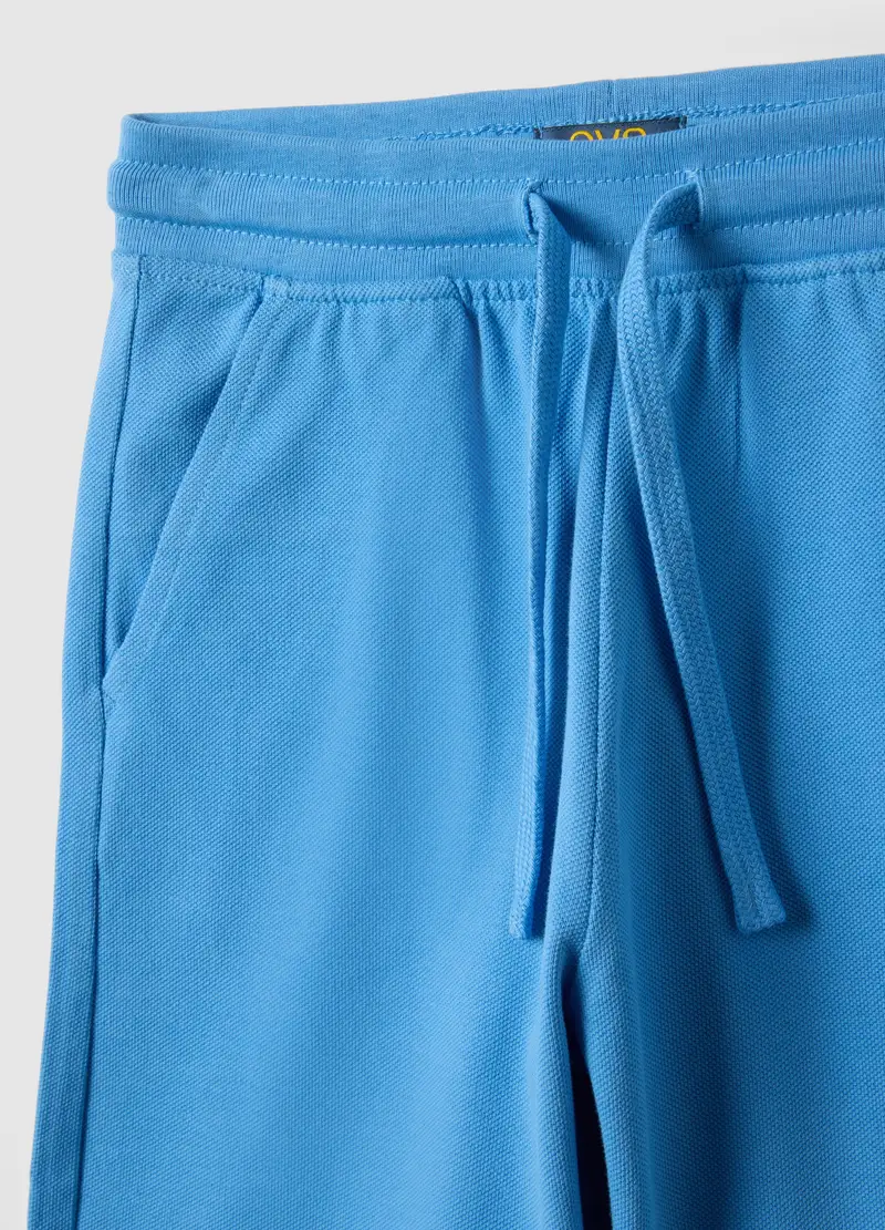 Shorts In Puro Cotone Azzurri Da Bambino Regular Fit, Azzurro miniatura 3