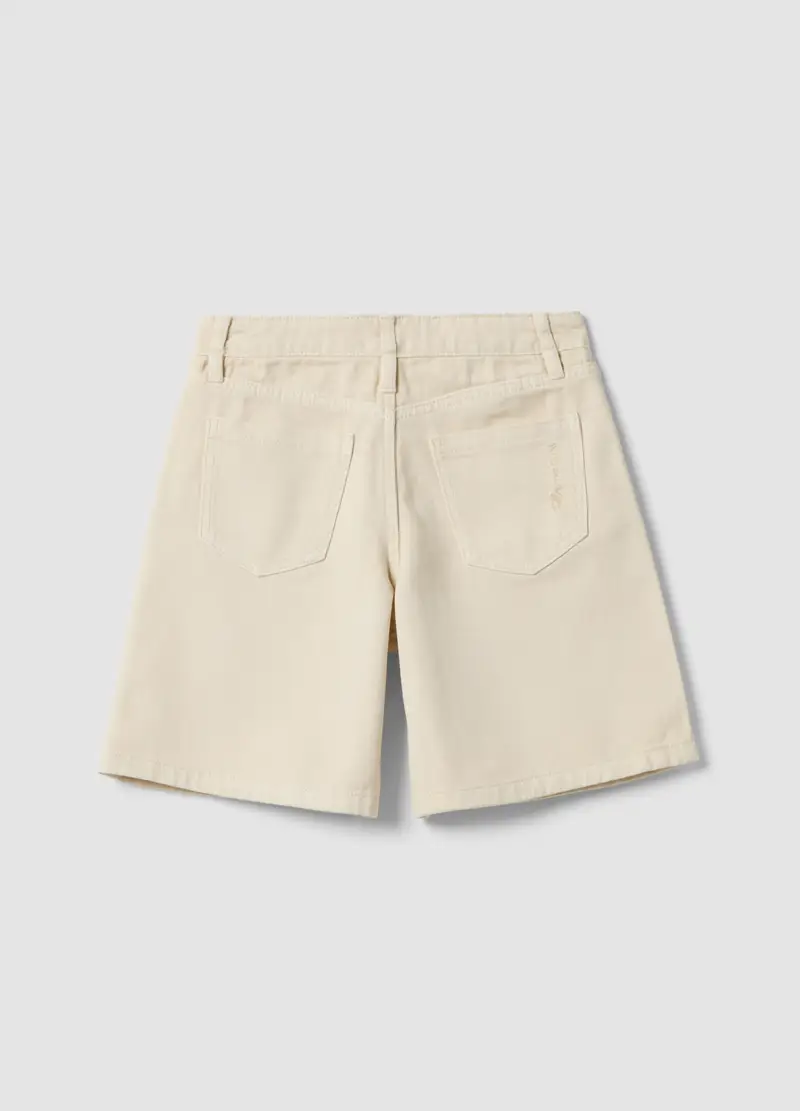 Shorts In Puro Cotone Beige Da Ragazza Regular Fit, Bambina, Beige miniatura 2