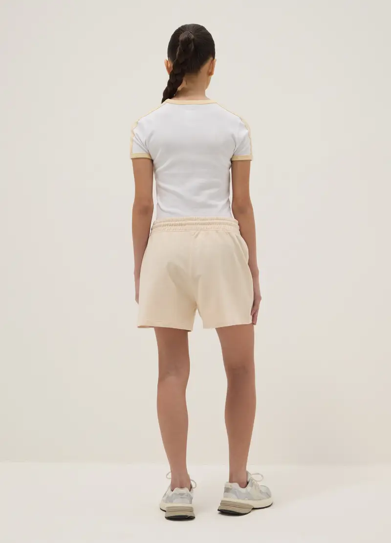 Shorts In Puro Cotone Beige Da Ragazza Regular Fit, Bambina, Beige miniatura 2