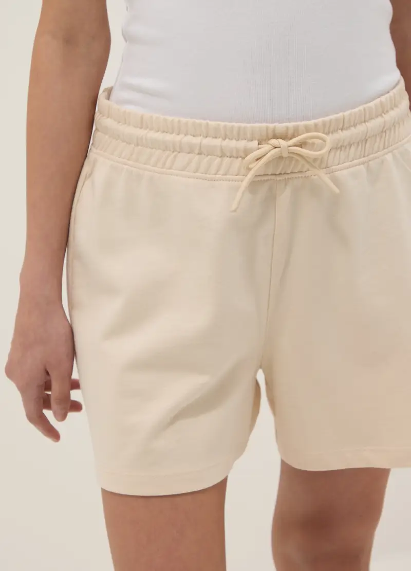 Shorts In Puro Cotone Beige Da Ragazza Regular Fit, Bambina, Beige miniatura 3