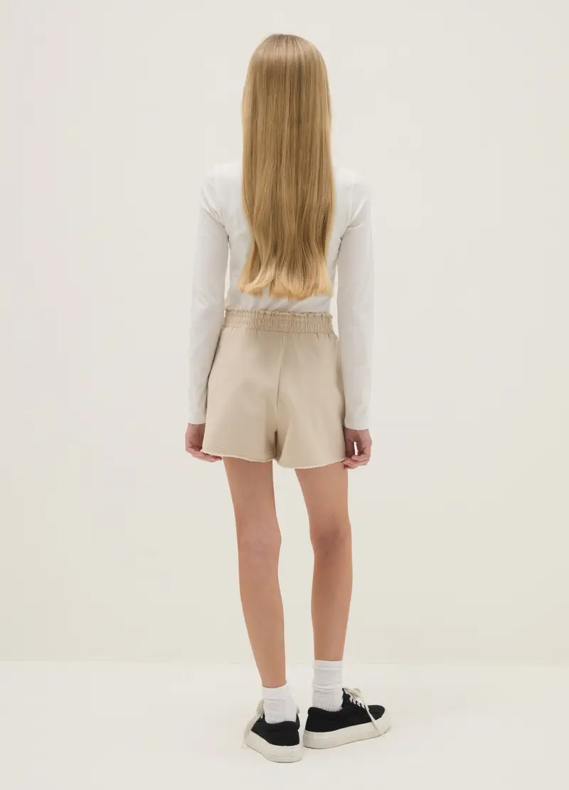 OVS KIDS Shorts In Puro Cotone Beige Da Ragazza Relaxed Fit, Bambina, Beige miniatura 2