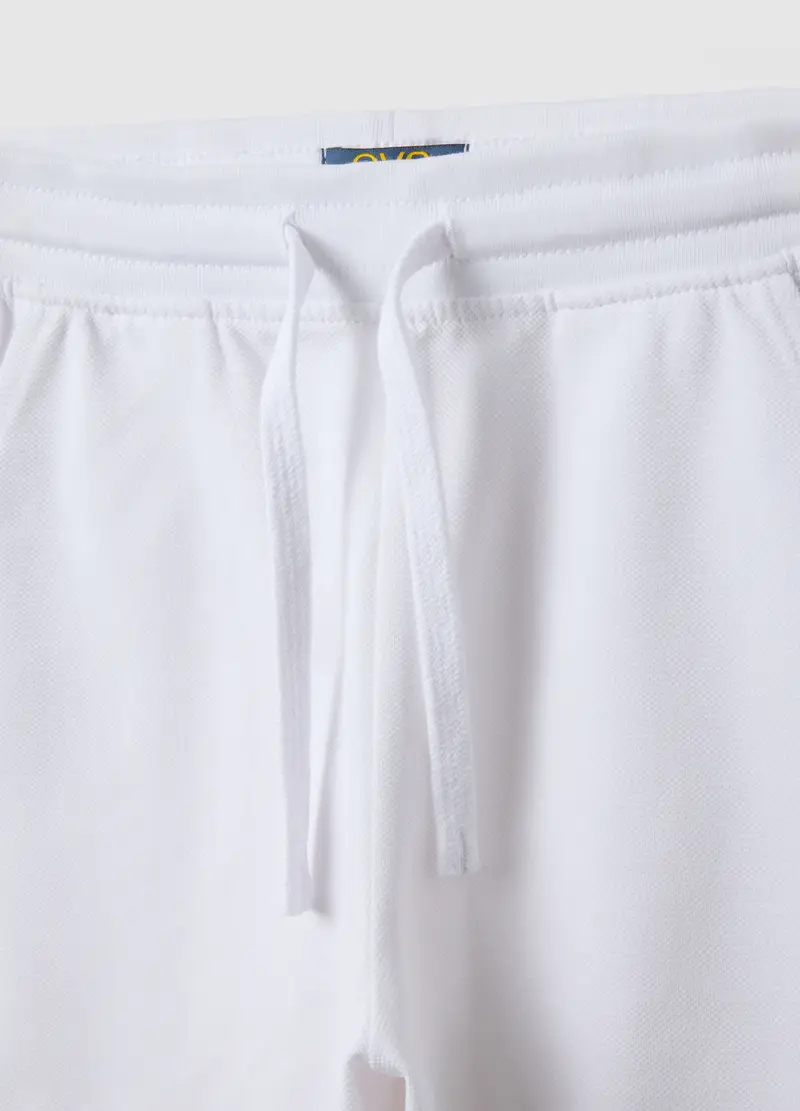 Shorts In Puro Cotone Bianchi Da Bambino Regular Fit, Bianco miniatura 3