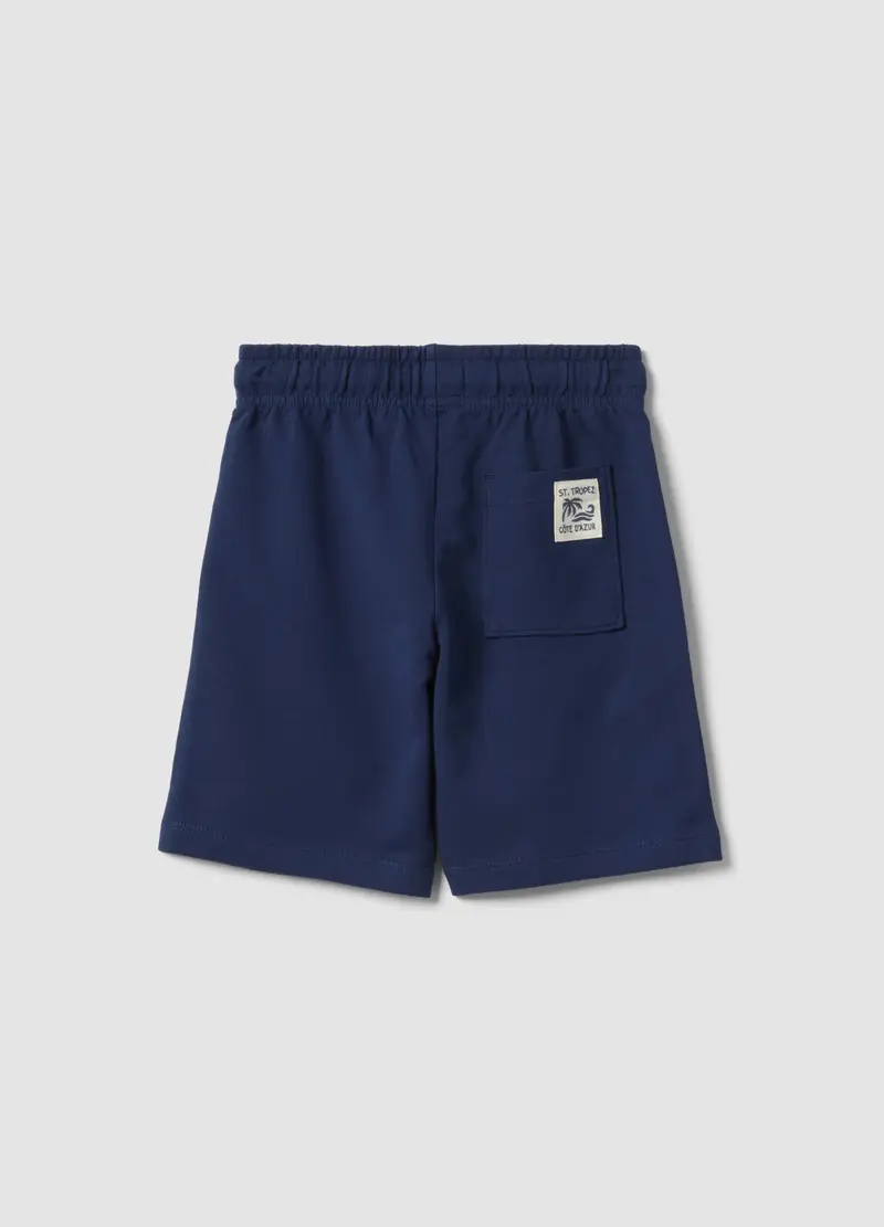 Shorts In Puro Cotone Blu Da Bambino Regular Fit, Blu miniatura 2