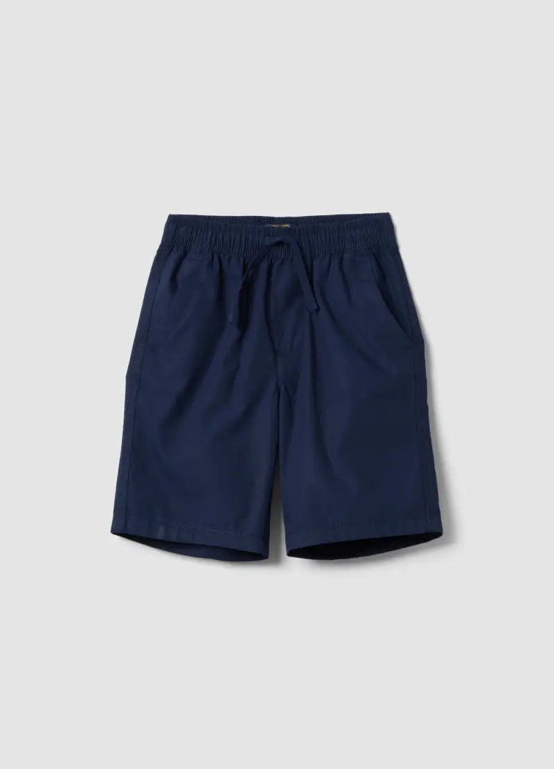 Shorts In Puro Cotone Blu Da Bambino Regular Fit, Blu
