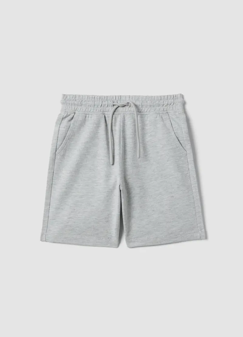 Shorts In Puro Cotone Grigi Da Bambino Regular Fit, Grigio