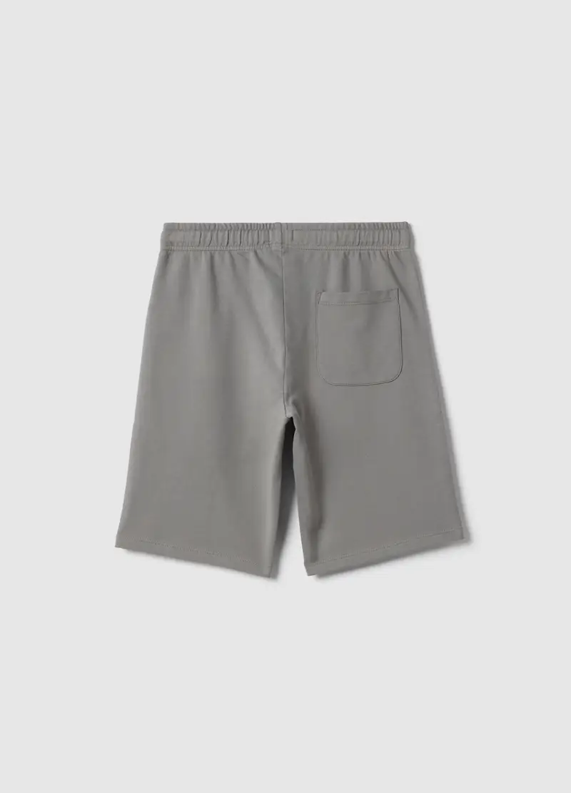 Shorts In Puro Cotone Grigio Da Ragazzo Regular Fit, Bambino, Grigio miniatura 2