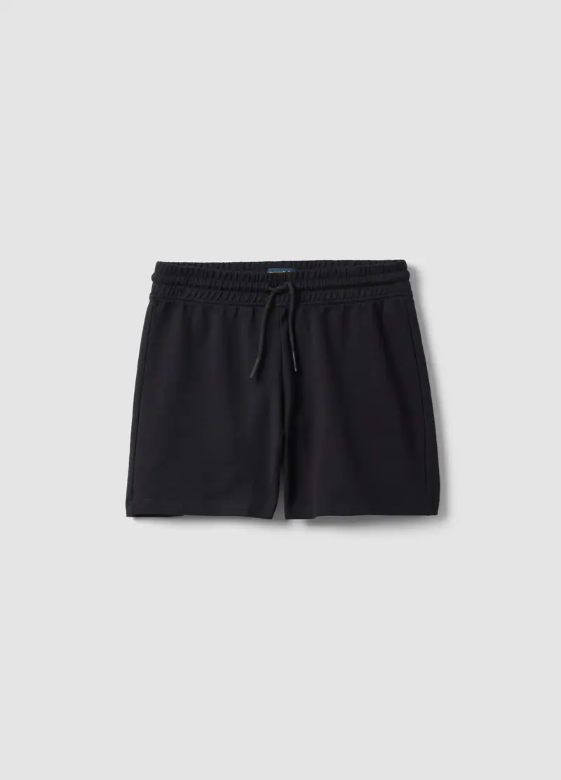 Shorts In Puro Cotone Neri Da Ragazza Regular Fit, Bambina, Nero