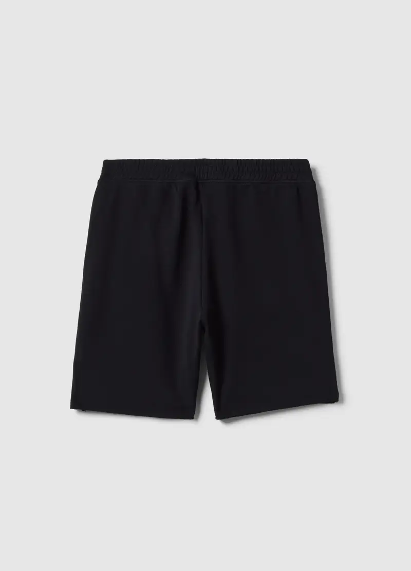 Shorts In Puro Cotone Nero Da Ragazzo Oversize Fit, Bambino, Nero miniatura 2