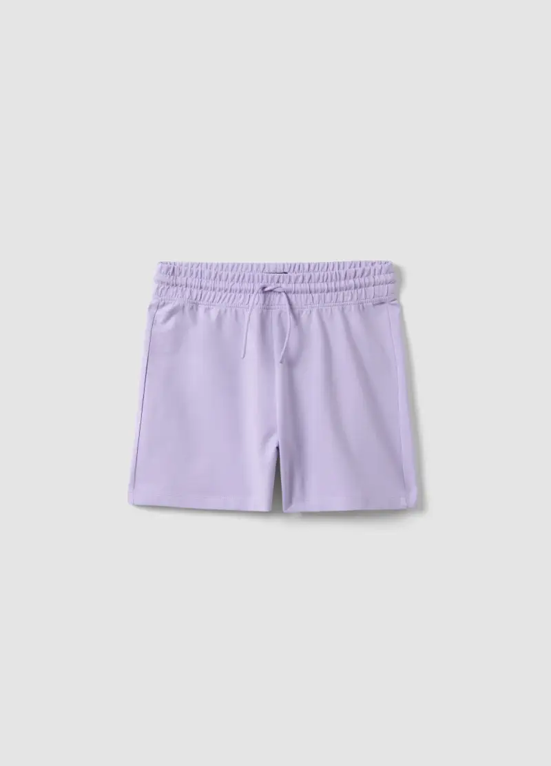 Shorts In Puro Cotone Viola Da Ragazza Regular Fit, Bambina, Viola