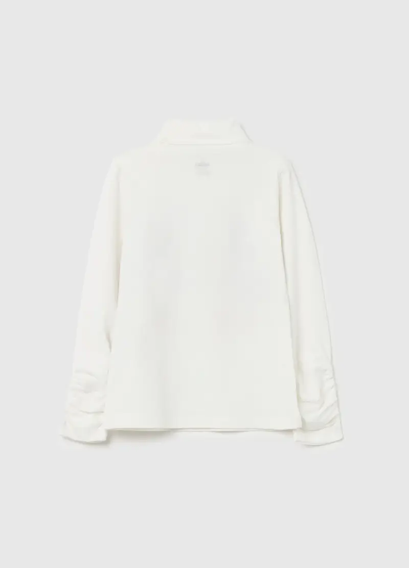 T-shirt A Collo Alto Stampa Minnie E Topolino, Bambina, Bianco miniatura 2