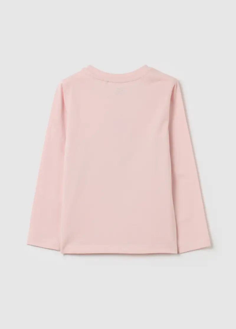 T-shirt A Maniche Lunghe Con Stampa Glitter, Bambina, Rosa miniatura 2