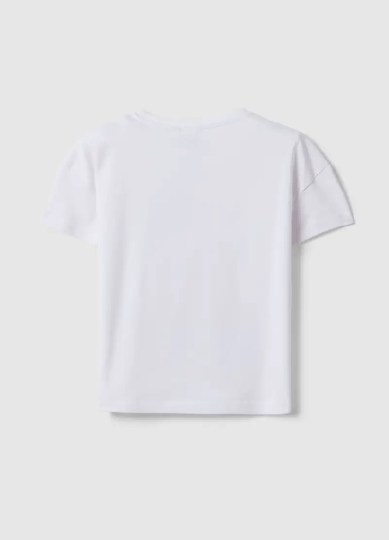 T-shirt In Cotone Elasticizzato Bianca Da Bambina Con Hello Kitty, Bianco miniatura 2