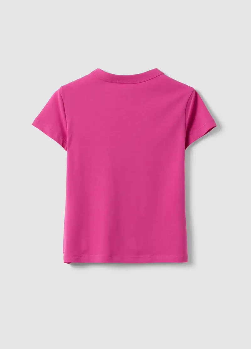 T-shirt In Cotone Elasticizzato Rosa Da Ragazza Regular Fit, Bambina, Rosa miniatura 2