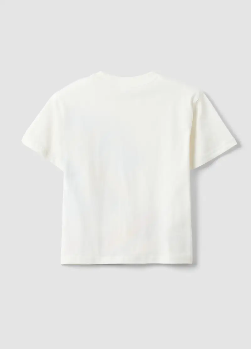 T-shirt In Puro Cotone Bianca Da Bambino Regular Fit Con Sonic, Bianco miniatura 2