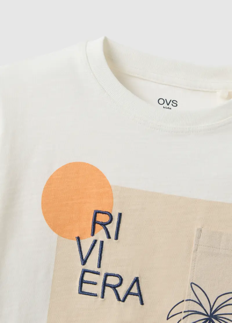 T-shirt In Puro Cotone Bianca Da Bambino Regular Fit Con Stampa, Bianco miniatura 3