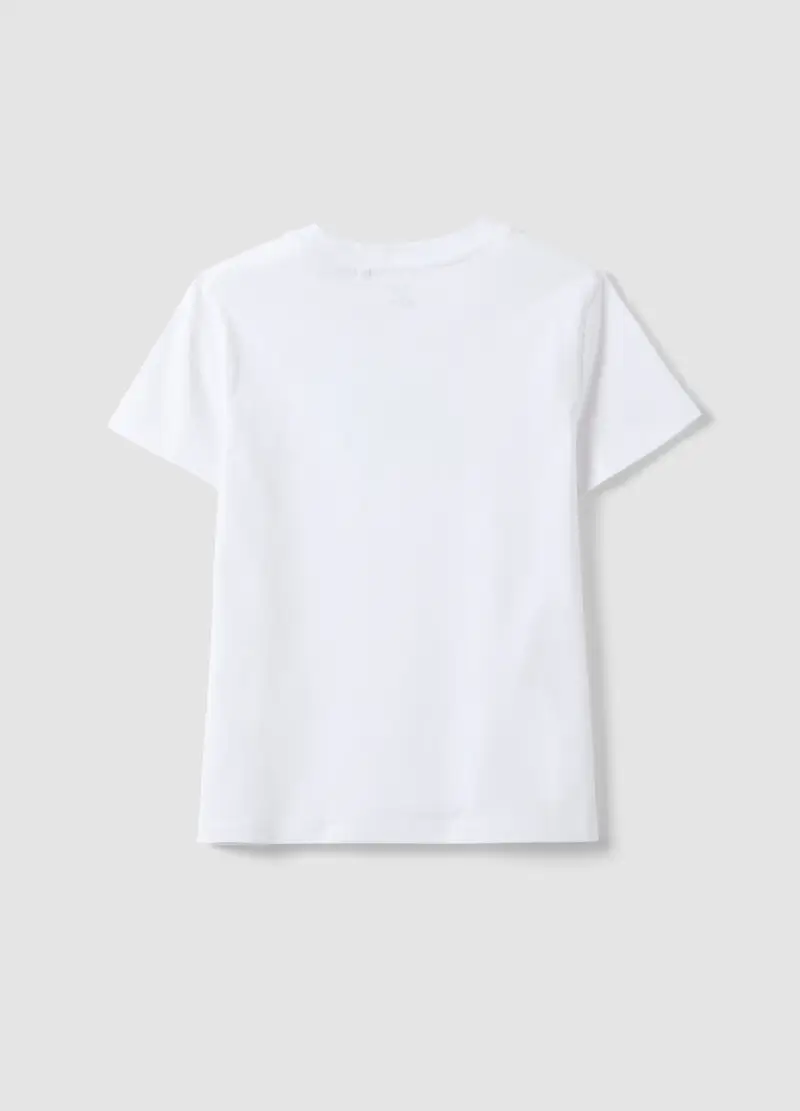 T-shirt In Puro Cotone Bianca Da Ragazza Regular Fit Con Frase, Bambina, Bianco miniatura 2