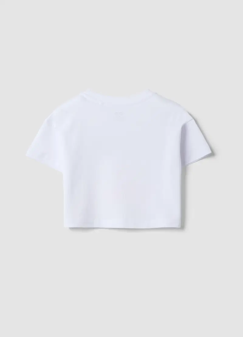 T-shirt In Puro Cotone Bianco Per Bambine Con Stampa Fragole, Bambina, Bianco miniatura 2