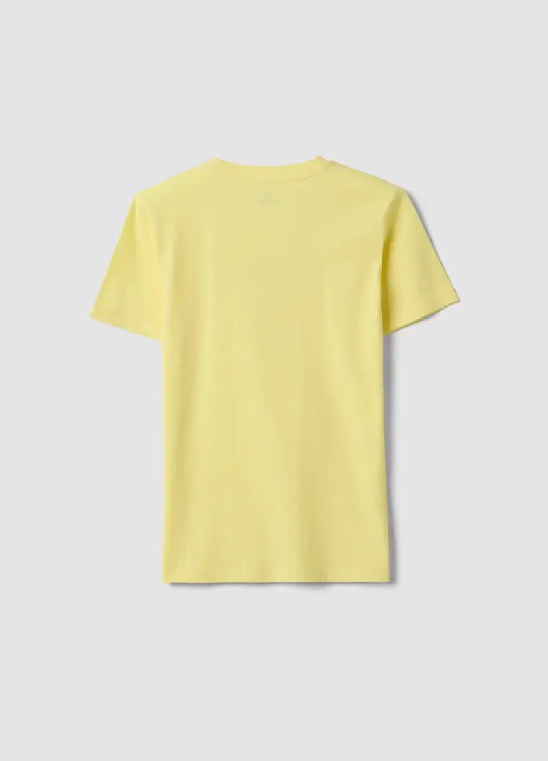 T-shirt In Puro Cotone Gialla Da Ragazzo Regular Fit Con Stampa, Bambino, Giallo miniatura 2