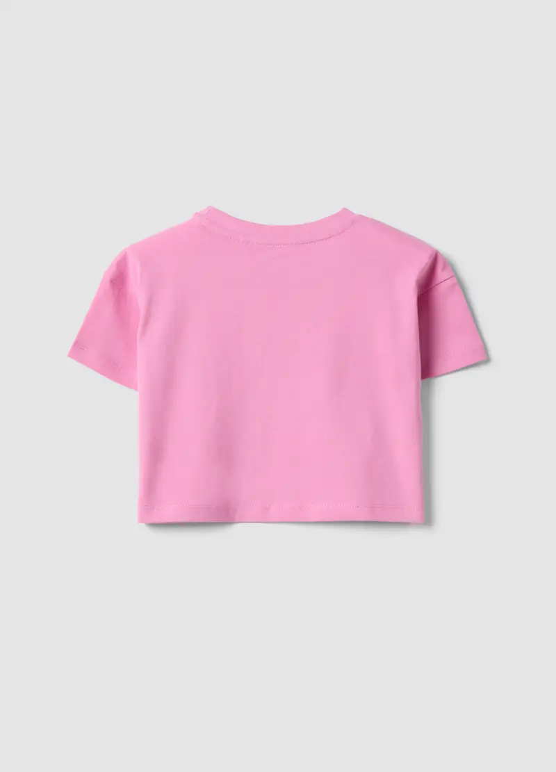 T-shirt In Puro Cotone Rosa Per Bambine Con Stampa Fragole, Bambina, Rosa miniatura 2