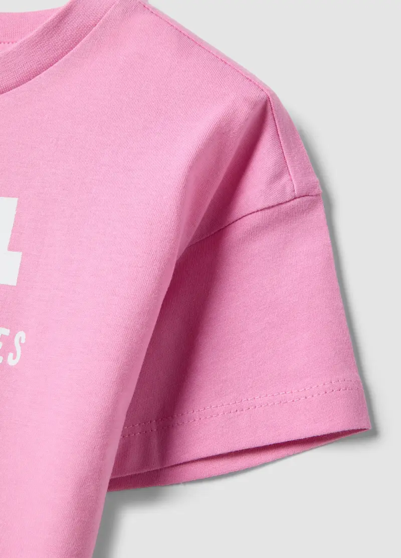 T-shirt In Puro Cotone Rosa Per Bambine Con Stampa Fragole, Bambina, Rosa miniatura 3