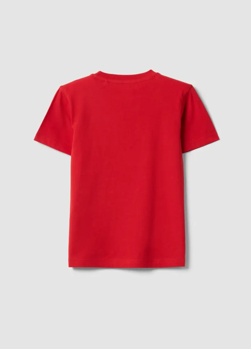 T-shirt In Puro Cotone Rossa Da Bambino Regular Fit, Rosso miniatura 2