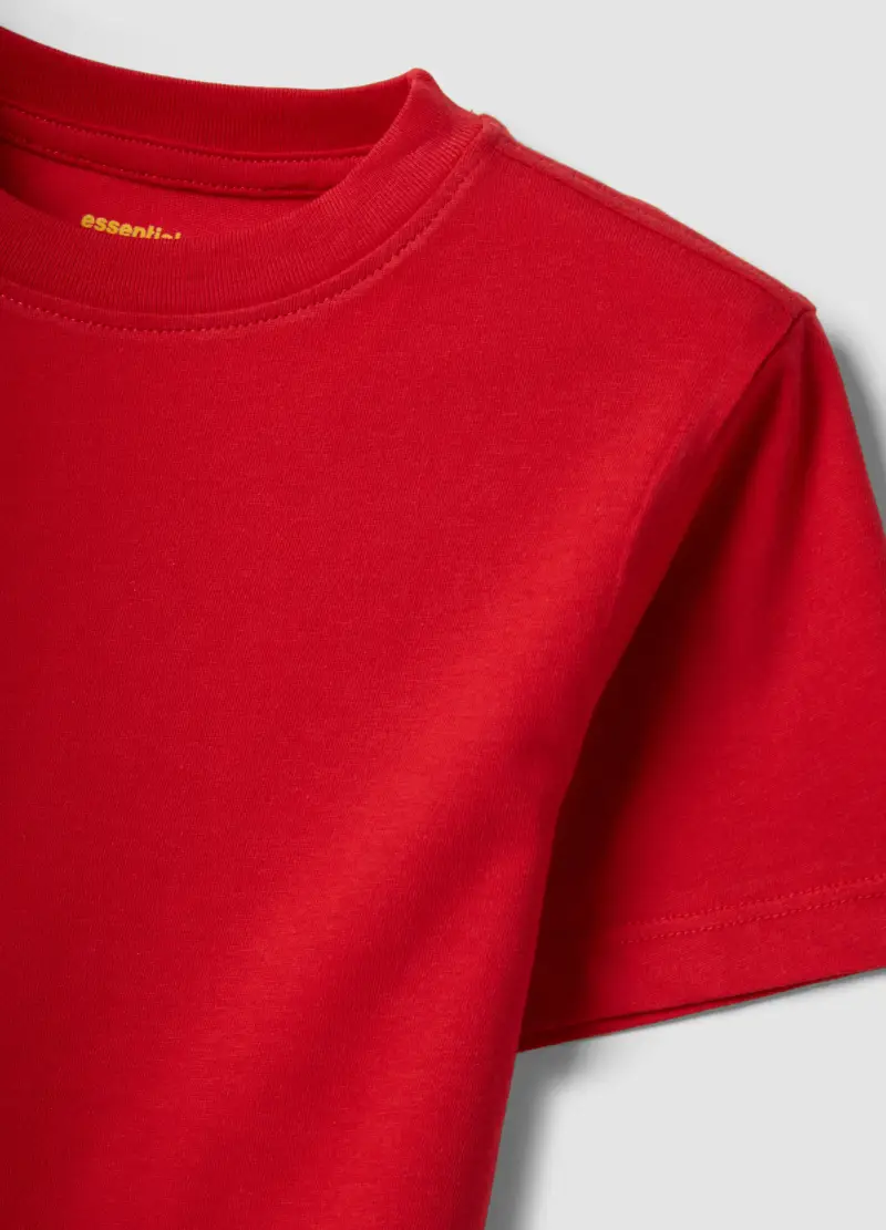T-shirt In Puro Cotone Rossa Da Bambino Regular Fit, Rosso miniatura 3