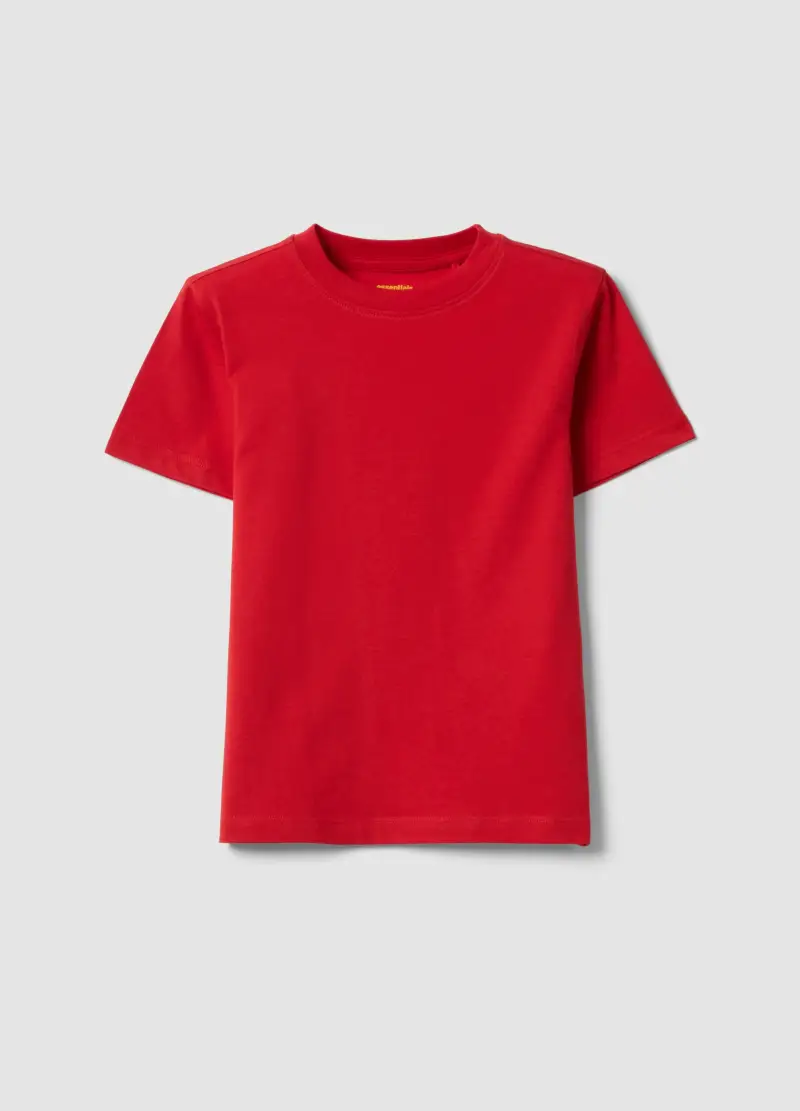 T-shirt In Puro Cotone Rossa Da Bambino Regular Fit, Rosso