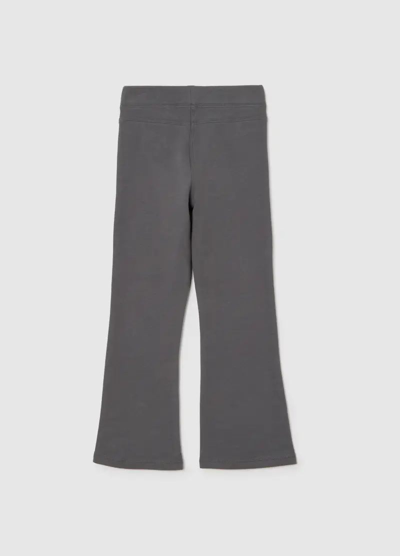Treggings Flare Da Bambina In Cotone Elasticizzato Grigi, Grigio miniatura 2