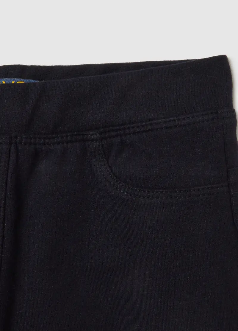 Treggings Flare Da Bambina In Cotone Elasticizzato Neri, Nero miniatura 3