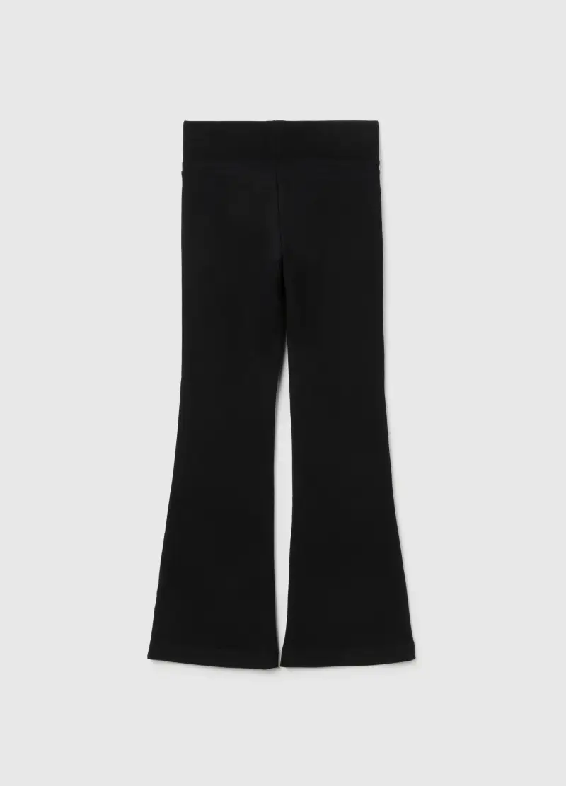 Treggings Flare Da Ragazza In Misto Cotone Elasticizzato Nero, Bambina, Nero miniatura 2