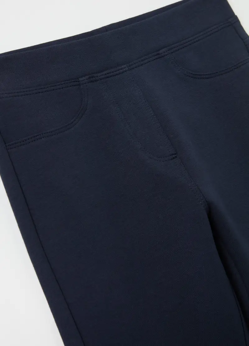 Treggings Flare Fit In Cotone Stretch, Bambina, Blu miniatura 3