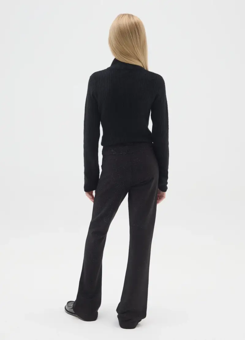 Treggings Flare Neri Da Ragazza In Cotone Elasticizzato, Bambina, Nero miniatura 2