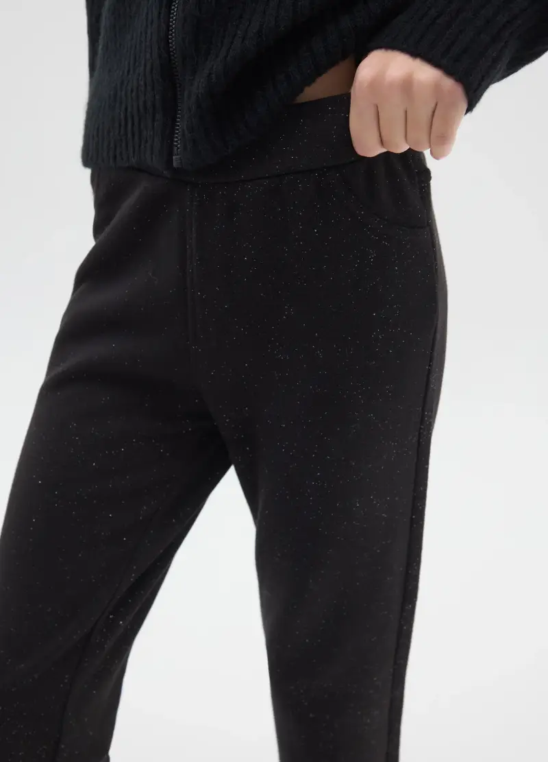 Treggings Flare Neri Da Ragazza In Cotone Elasticizzato, Bambina, Nero miniatura 3