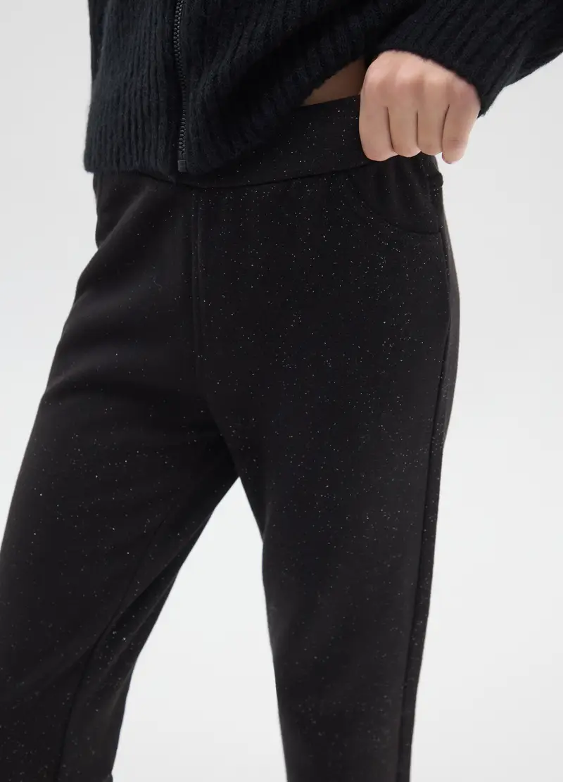 Treggings Flare Neri Da Ragazza In Cotone Elasticizzato, Bambina, Nero miniatura 3