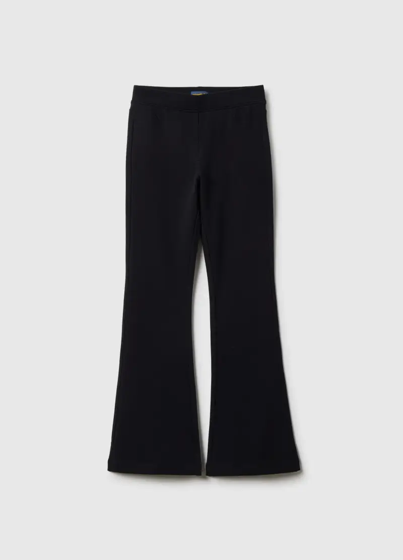 Treggings In Cotone Elasticizzato Neri Da Ragazza Regular Fit, Bambina, Nero