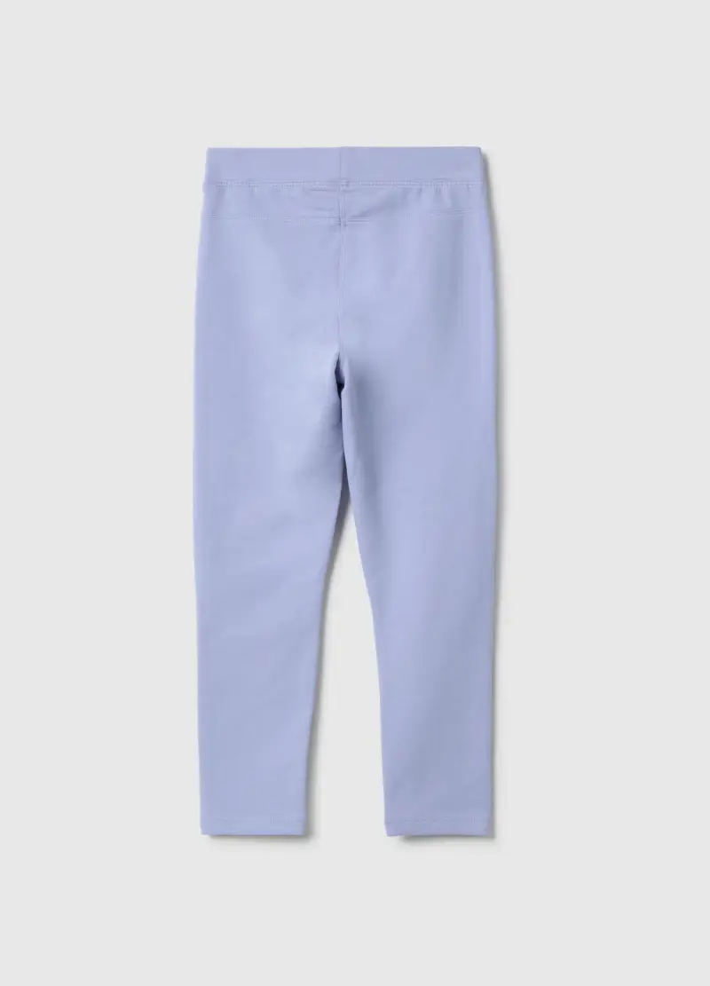 Treggings In Cotone Elasticizzato Viola Da Bambina Slim Fit, Viola miniatura 2