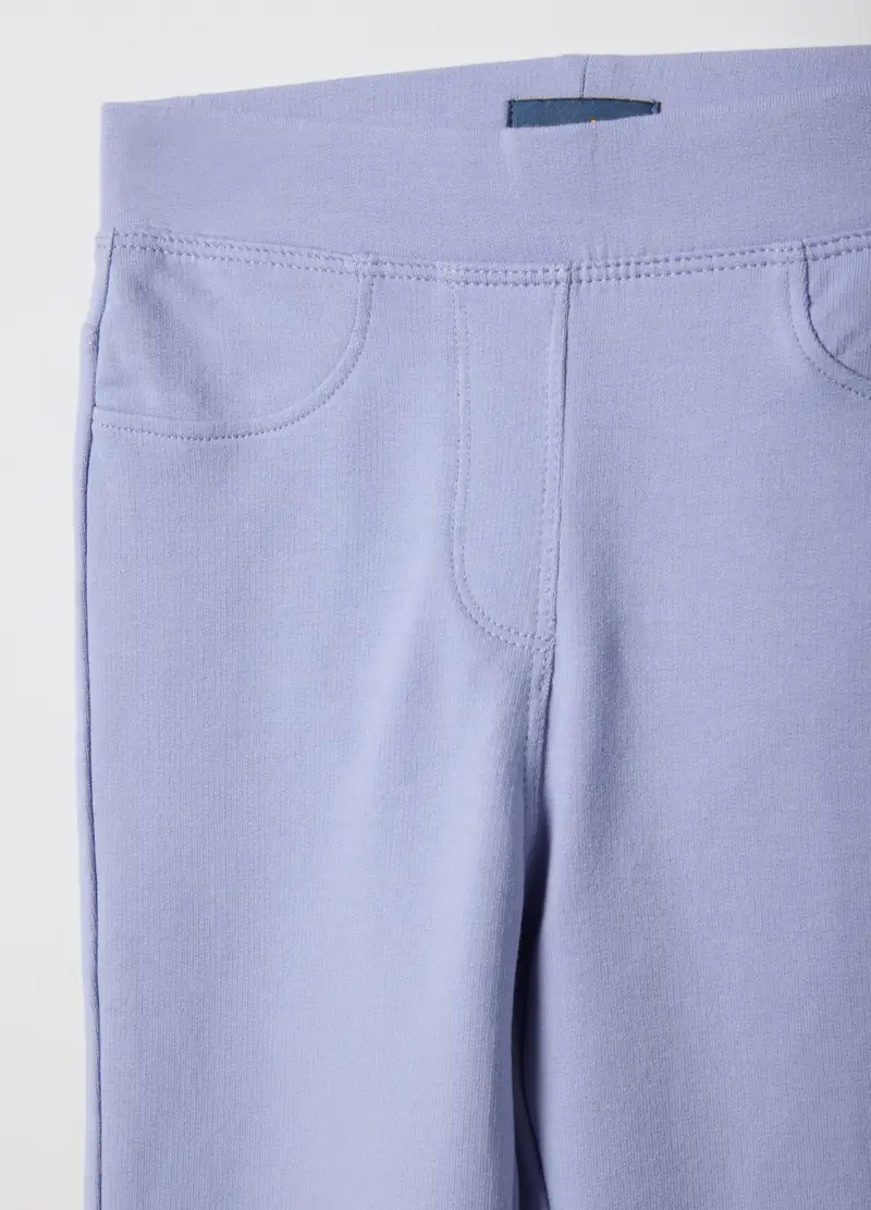 Treggings In Cotone Elasticizzato Viola Da Bambina Slim Fit, Viola miniatura 3
