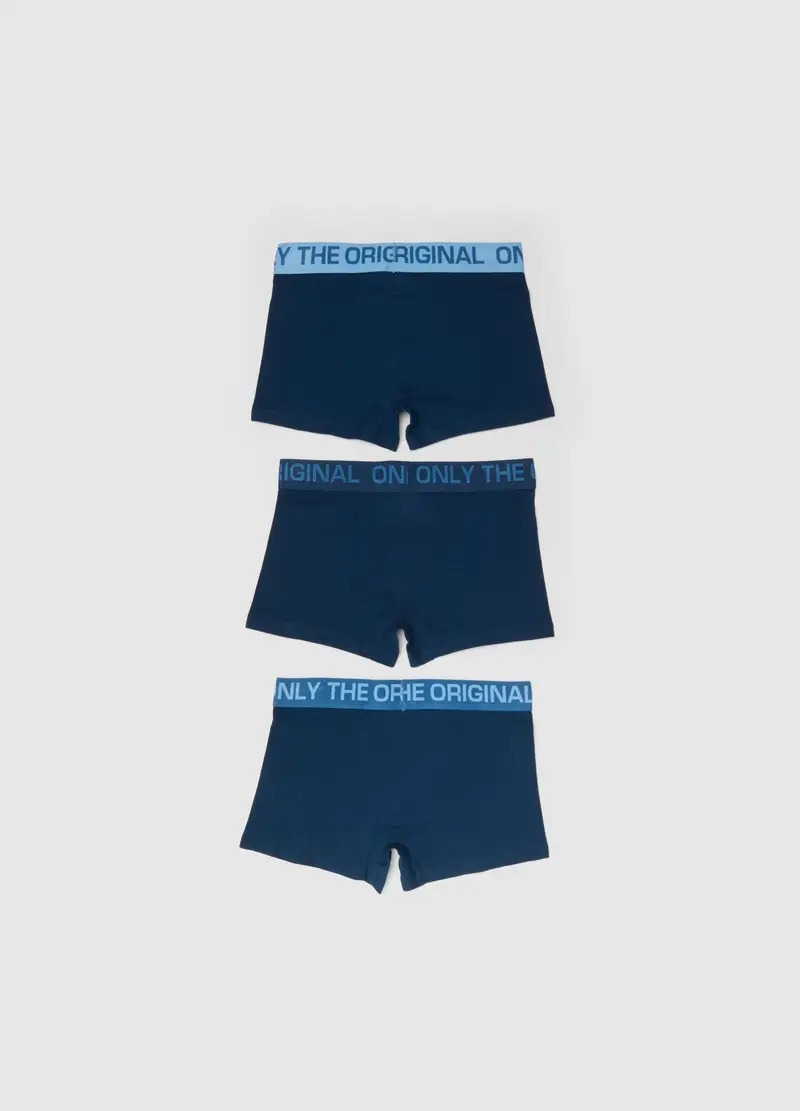 Tripack Boxer In Cotone Elasticizzato Blu Da Ragazzo Regular Fit, Bambino, Blu miniatura 2
