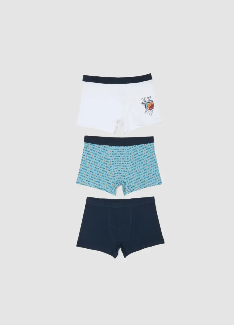 Tripack Boxer In Cotone Elasticizzato Multicolor Da Ragazzo, Bambino, Multicolor