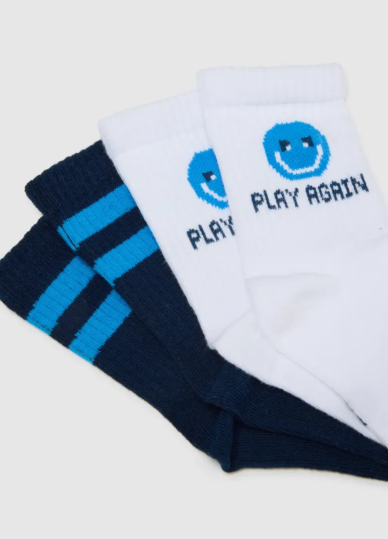 Tripack Calzini Da Bambino In Cotone Multicolor Elasticizzati, Multicolor miniatura 2