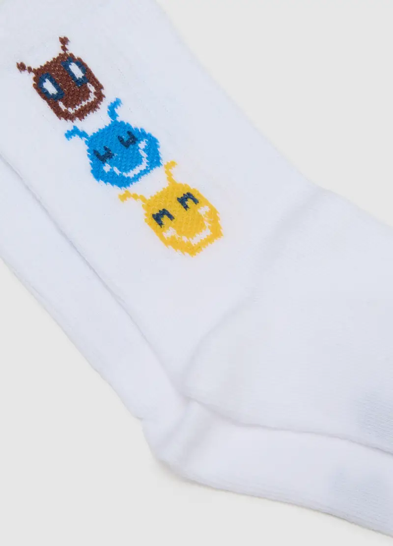 Tripack Calzini Da Bambino In Cotone Multicolor Elasticizzati, Multicolor miniatura 3