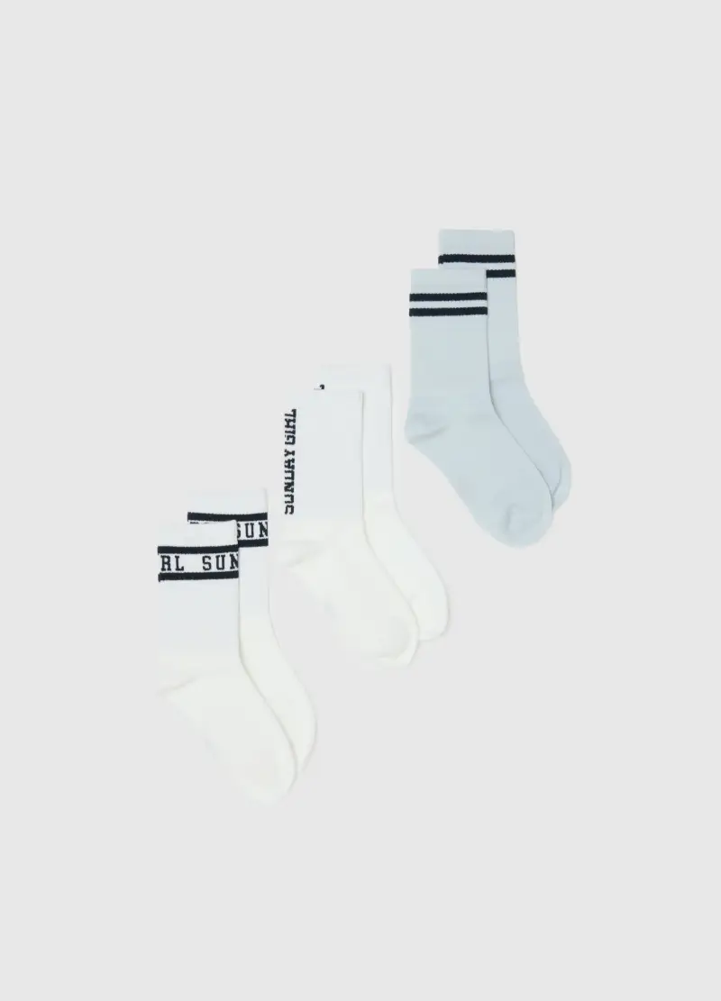 Tripack Calzini Multicolor Da Bambina In Misto Cotone Regular Fit, Multicolor