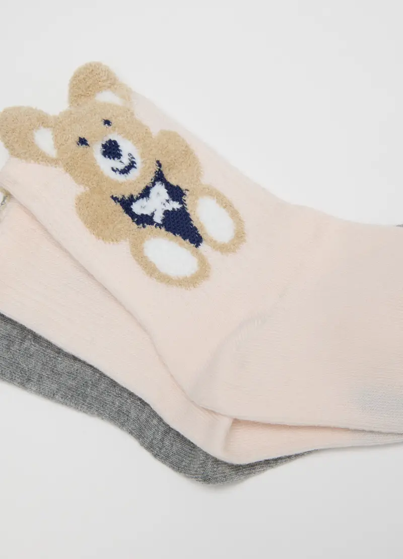 Tripack Di Calzini Da Bambina In Cotone Multicolor Elasticizzati, Multicolor miniatura 3