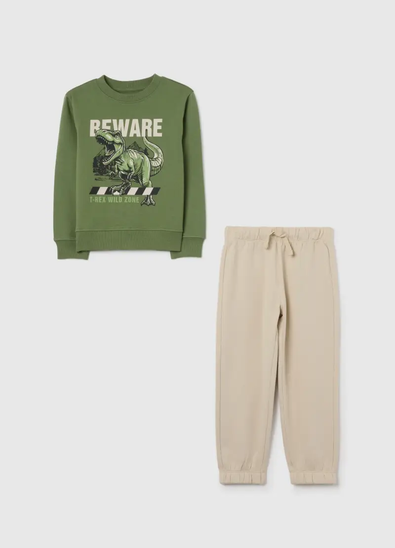 Tuta Multicolor Con Stampa Da Bambino In Puro Cotone Regular Fit, Multicolor