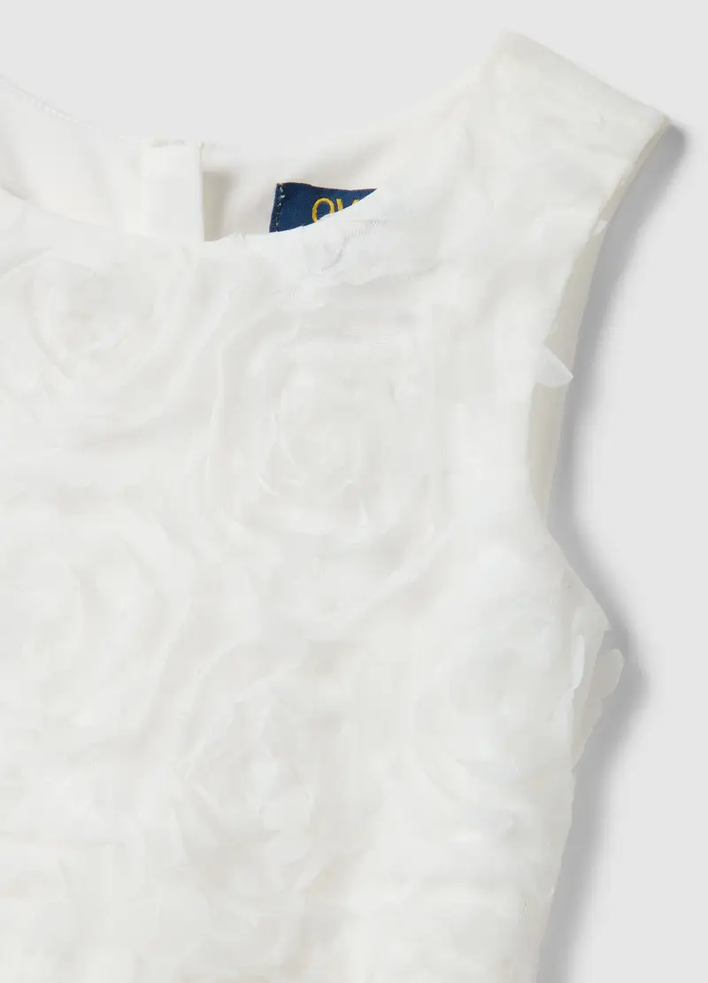 Vestito In Puro Cotone Bianco Regular Fit Per Bambina, Bianco miniatura 3