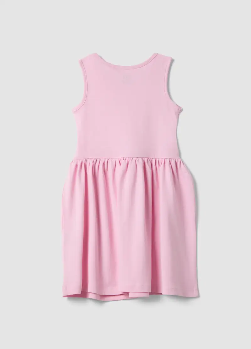 Vestito Senza Maniche In Puro Cotone Rosa Da Bambina Regular Fit, Rosa miniatura 2