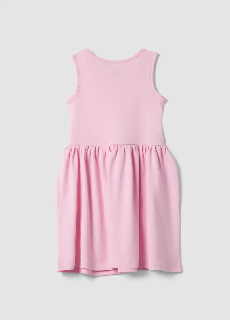 Vestito Senza Maniche In Puro Cotone Rosa Da Bambina Regular Fit, Rosa miniatura 2