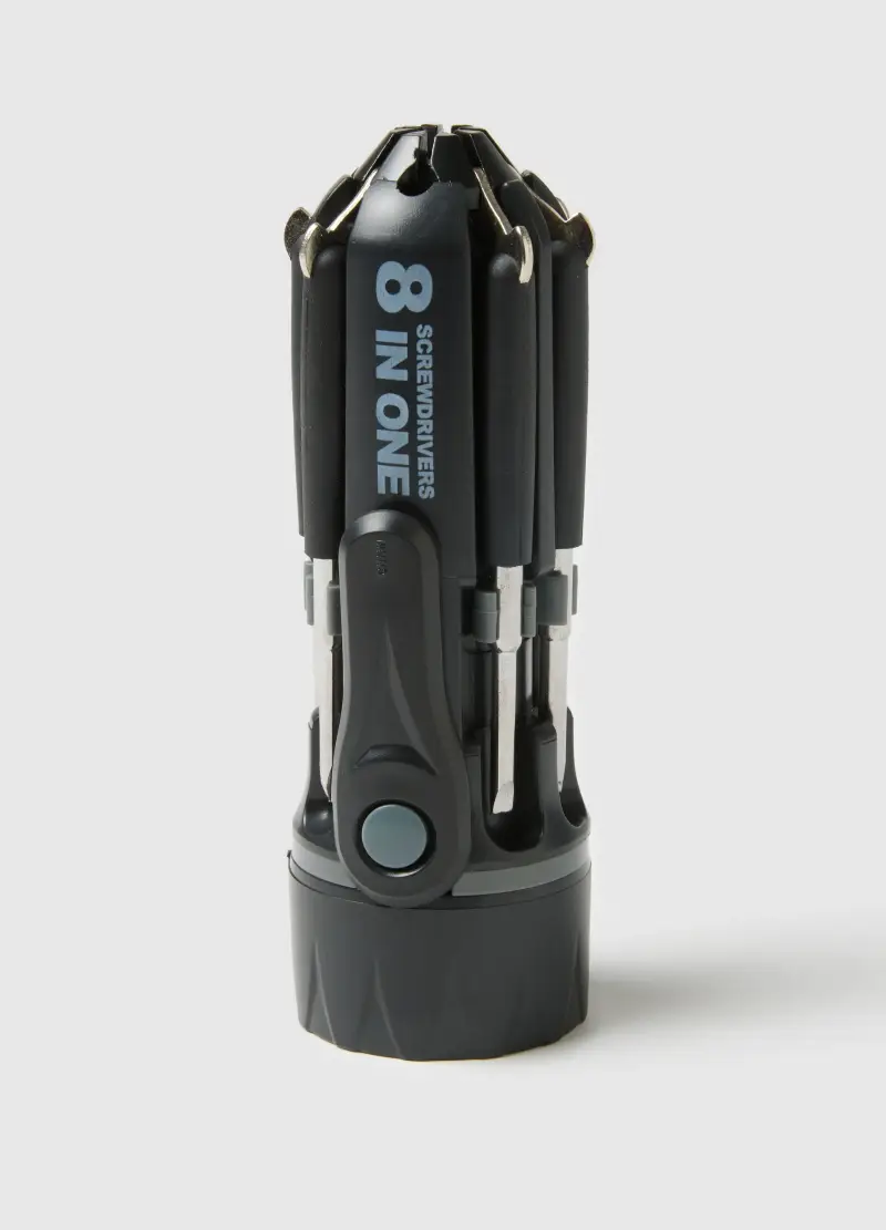 Kit Attrezzi Torcia Multifunzione Nera E Cacciaviti, Uomo, Multicolor miniatura 2