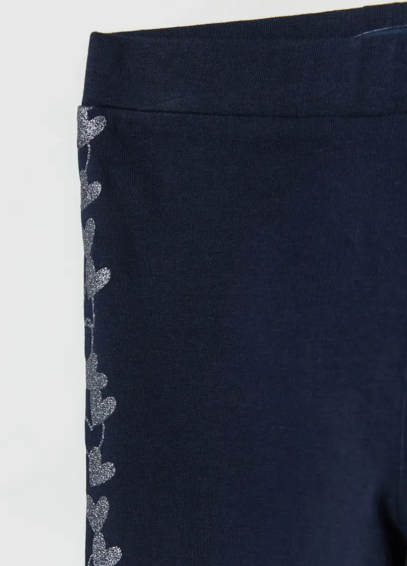 Leggings Con Stampa Glitterata, Bambina, Blu miniatura 3