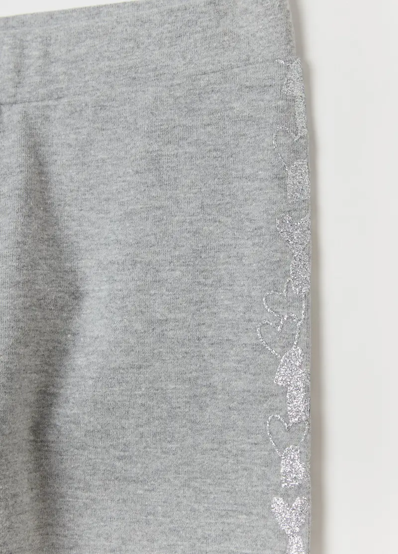 Leggings Con Stampa Glitterata, Bambina, Grigio miniatura 3